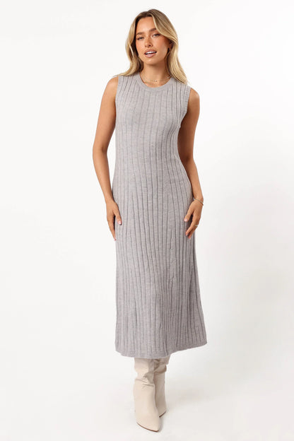 Kellie Knit Midi Dress Grey