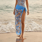 Boho Floral Swimsuit Cover Up Skirt