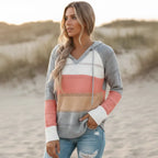 Boho Striped Hooded Knit Pullover Sweater