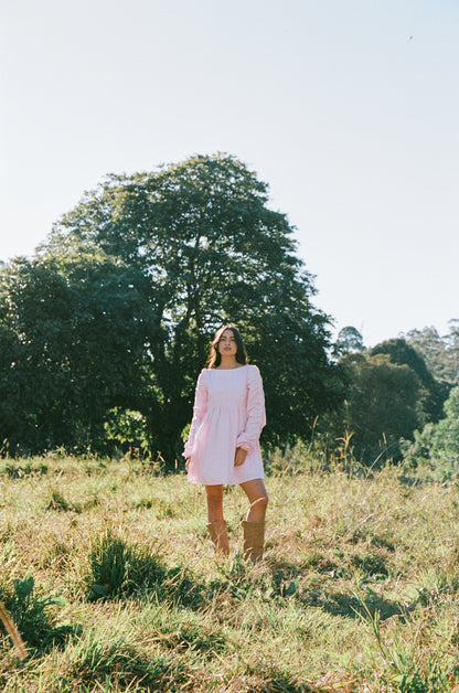 Micaela Long Sleeve Mini Dress Pink
