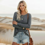 Boho Casual Long Sleeve Shirt with Pocket