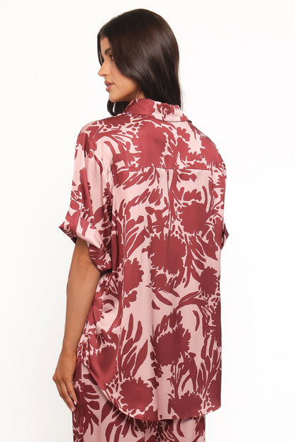 Elysia Shirt Pink Burgundy