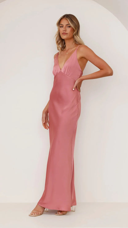 Ziah Maxi Dress Baked Rose