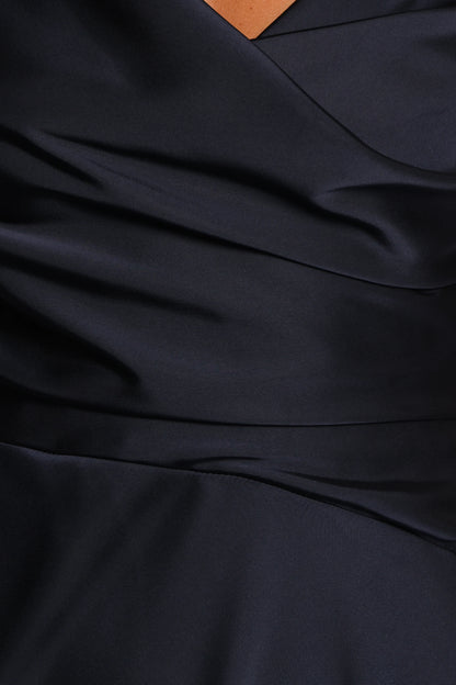 Anela Asymmetric Midi Dress Navy