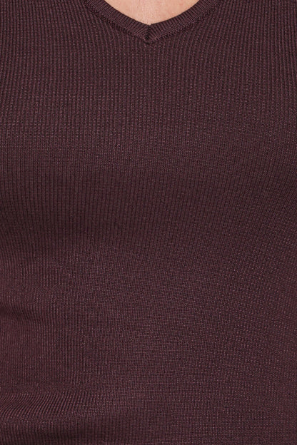 Tori Side Cinch Knitted Top Chocolate Brown