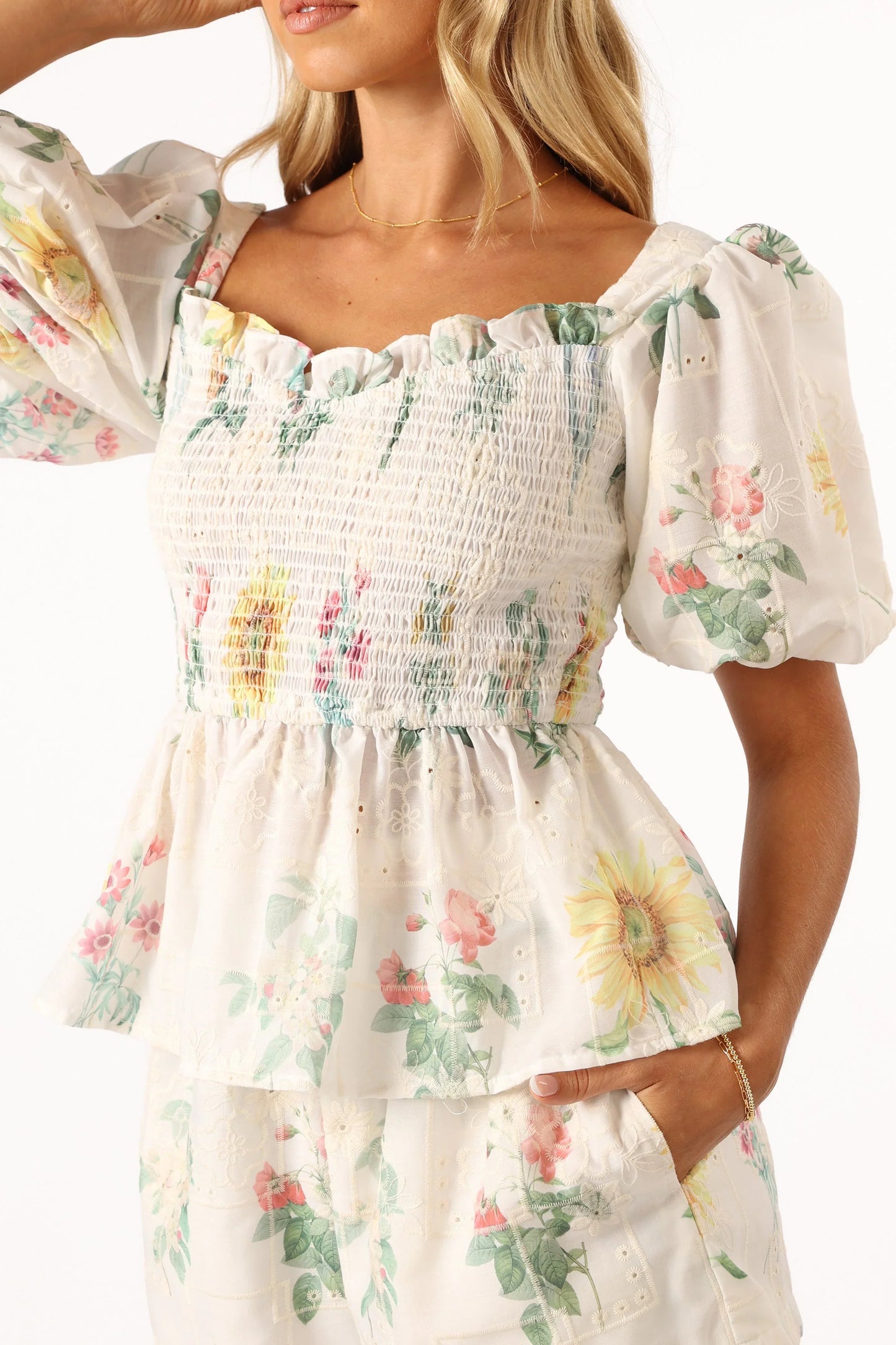Amalie Top White Floral
