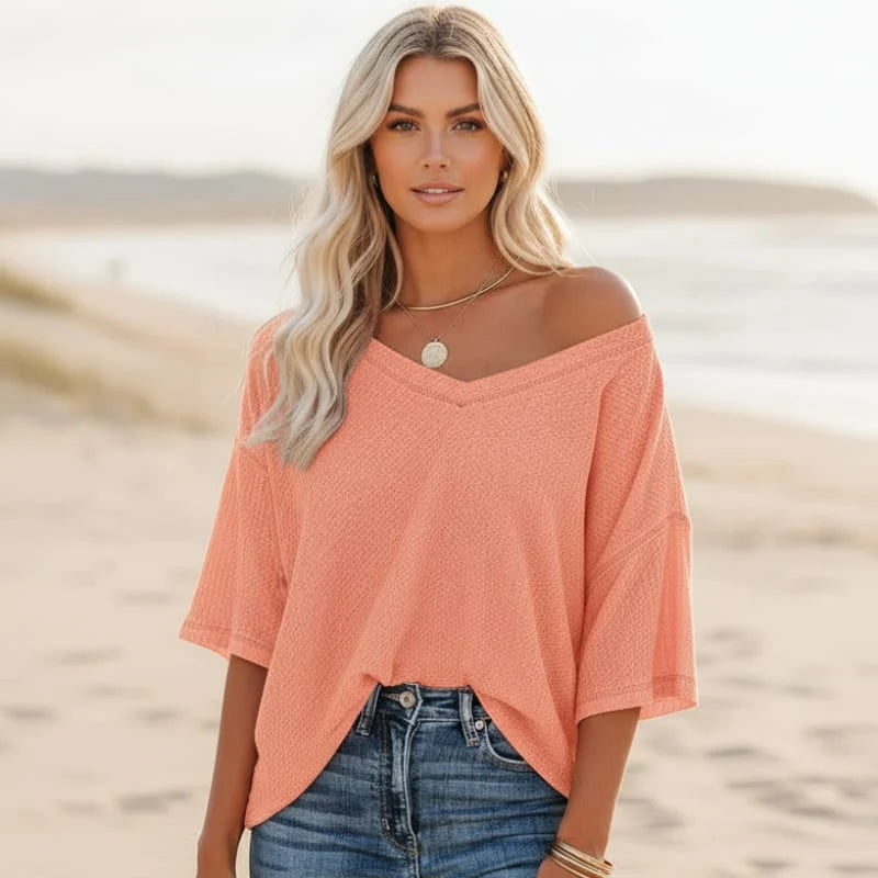 Oversized Casual V Neck Shirt