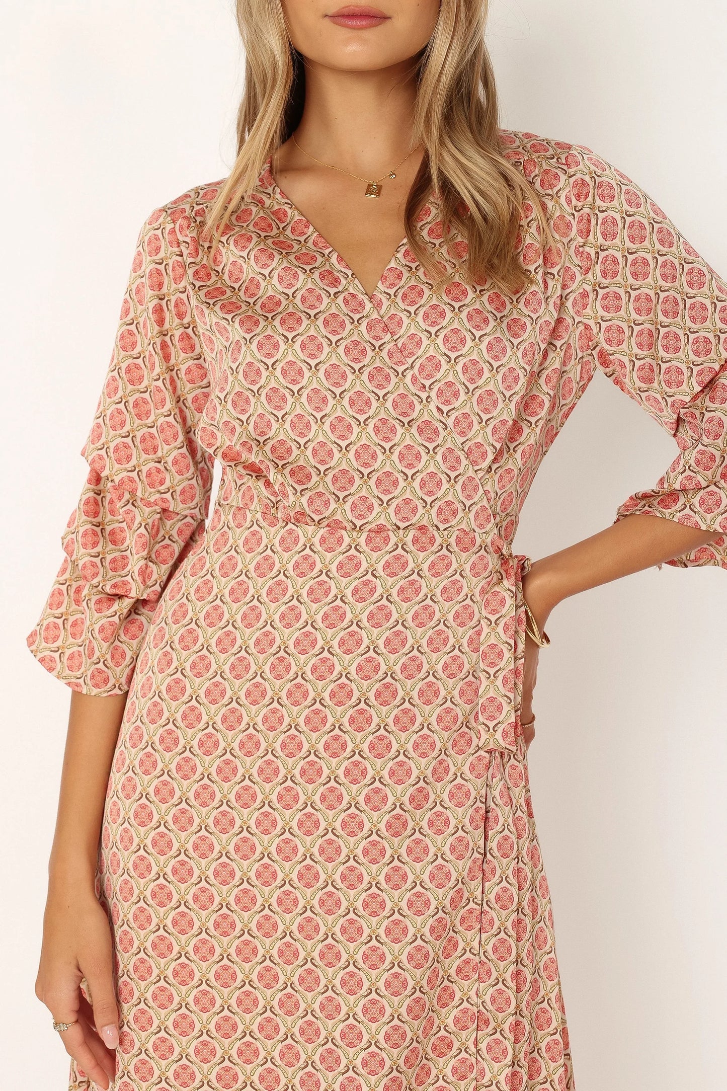 Margot Wrap Maxi Dress Orange Print