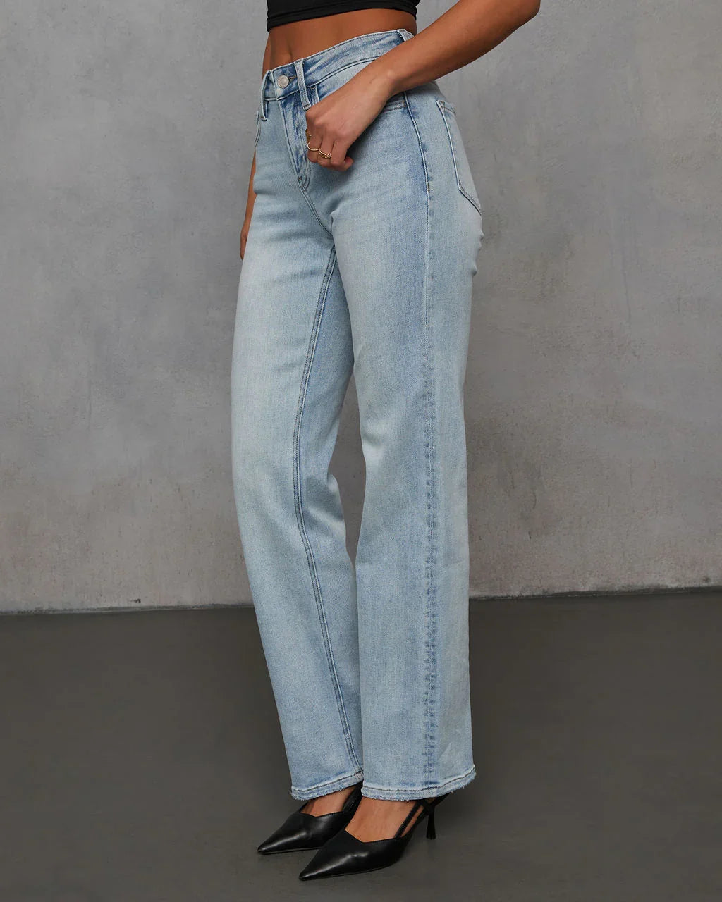 Clean Slate Super Stretch High Rise Straight Leg Jeans