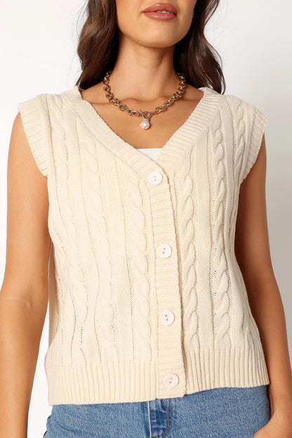 Kyle Knit Vest Cream