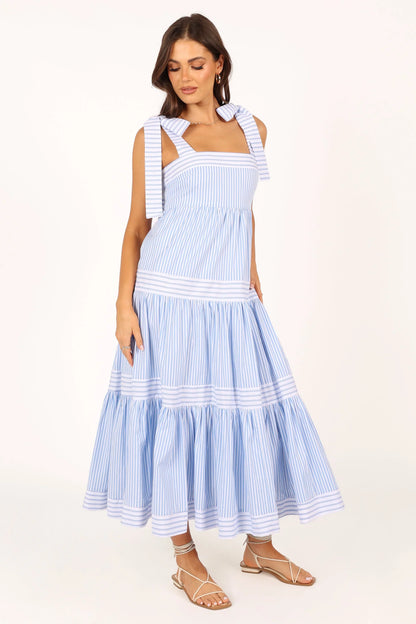 Bella Maxi Dress Blue Stripe