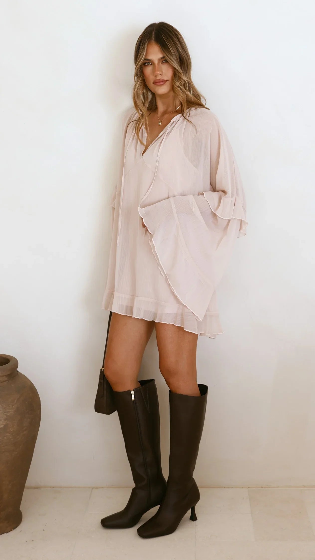 Leera Mini Dress Nude