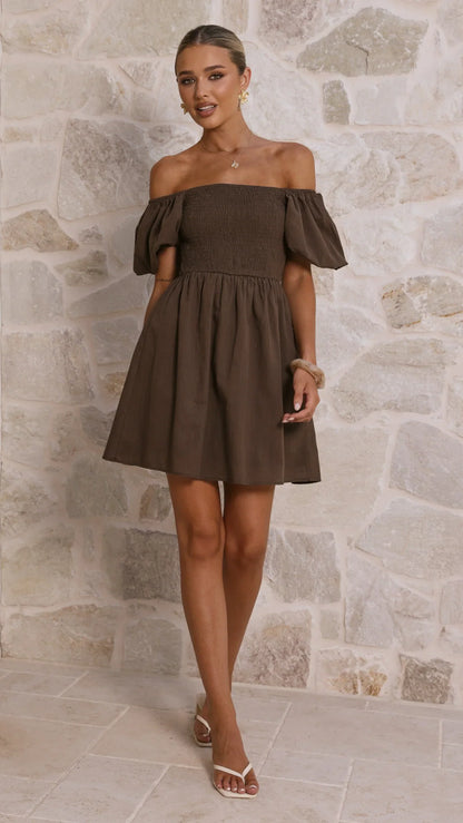 Marissa Mini Dress Brown