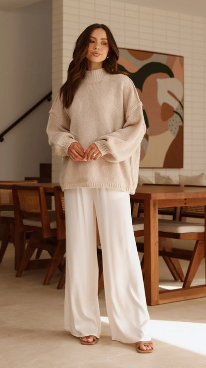 Savanna Knit Sweater Beige