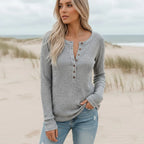 Boho Chic Long Sleeve Henley Top