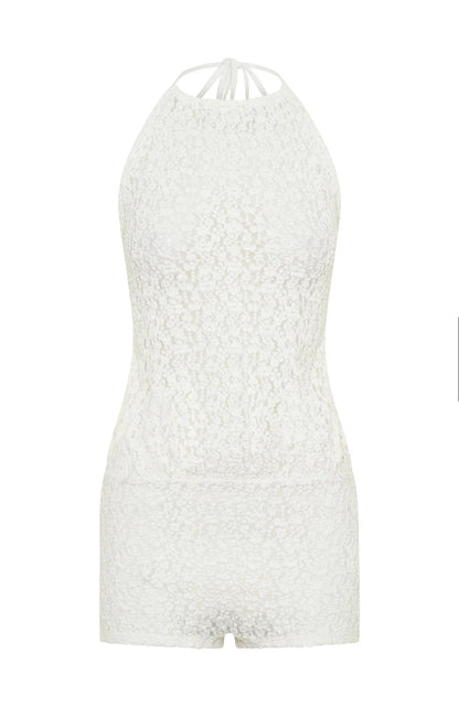 Misbehave Playsuit Off White