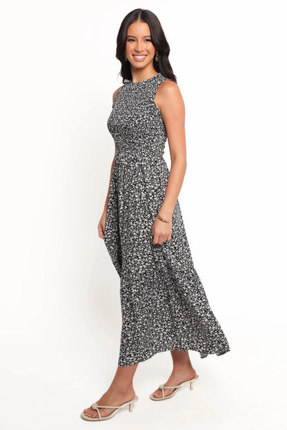 Agatha Midi Dress Black Floral