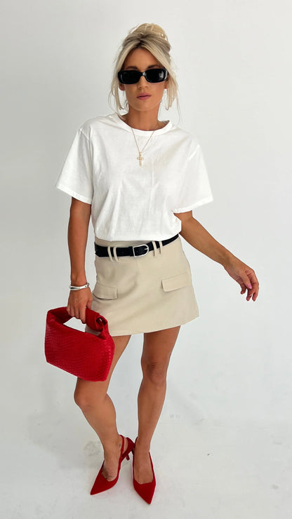 Hayley Mini Skort Beige