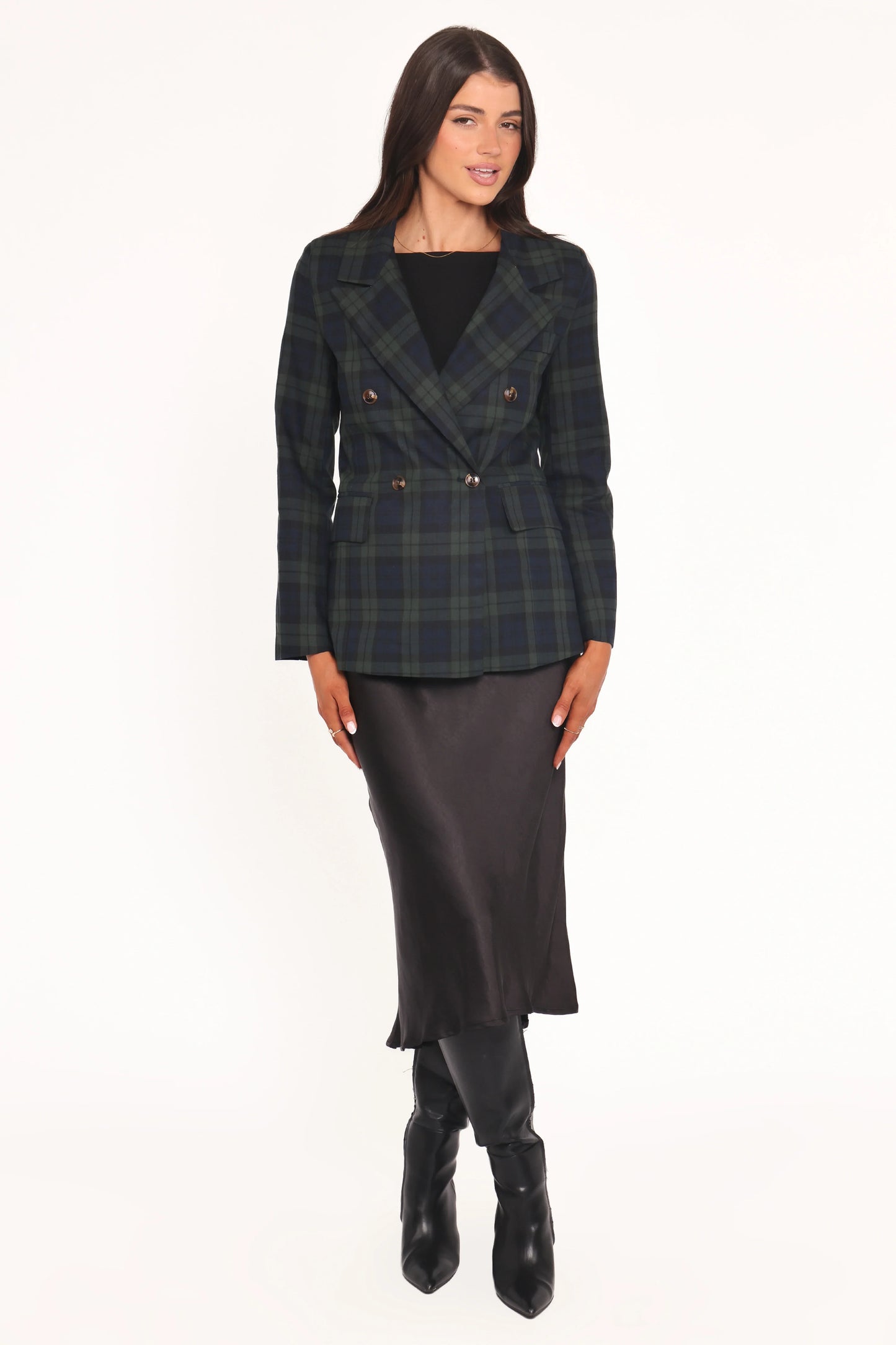 Juliette Blazer Green Plaid