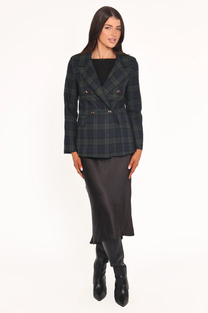 Juliette Blazer Green Plaid