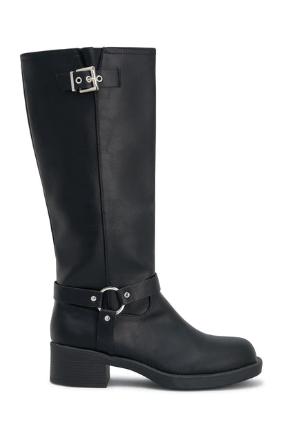 Rafferty Knee High Boots Black PU