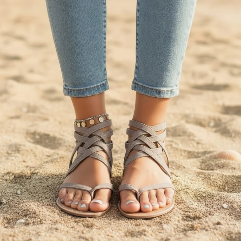 Boho Cross Tied Sandals