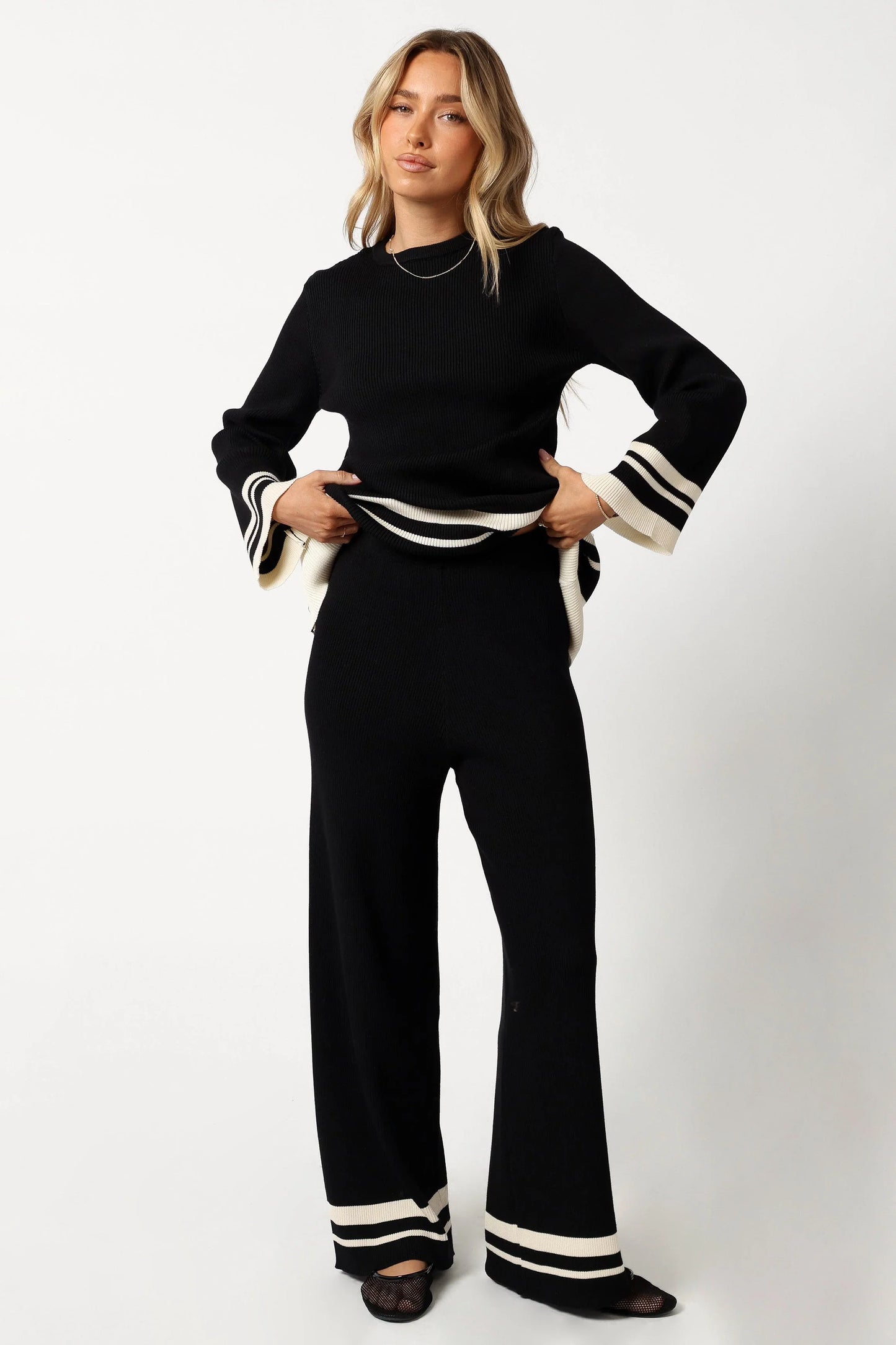 Lowell Pants Black Off White