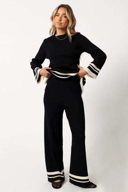 Lowell Pants Black Off White