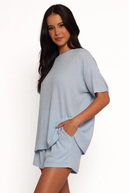 Granger Knit Short Set Blue