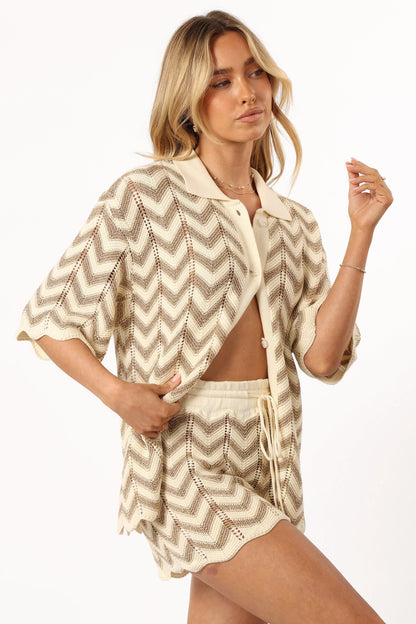 Cherie Knit Short Sand White