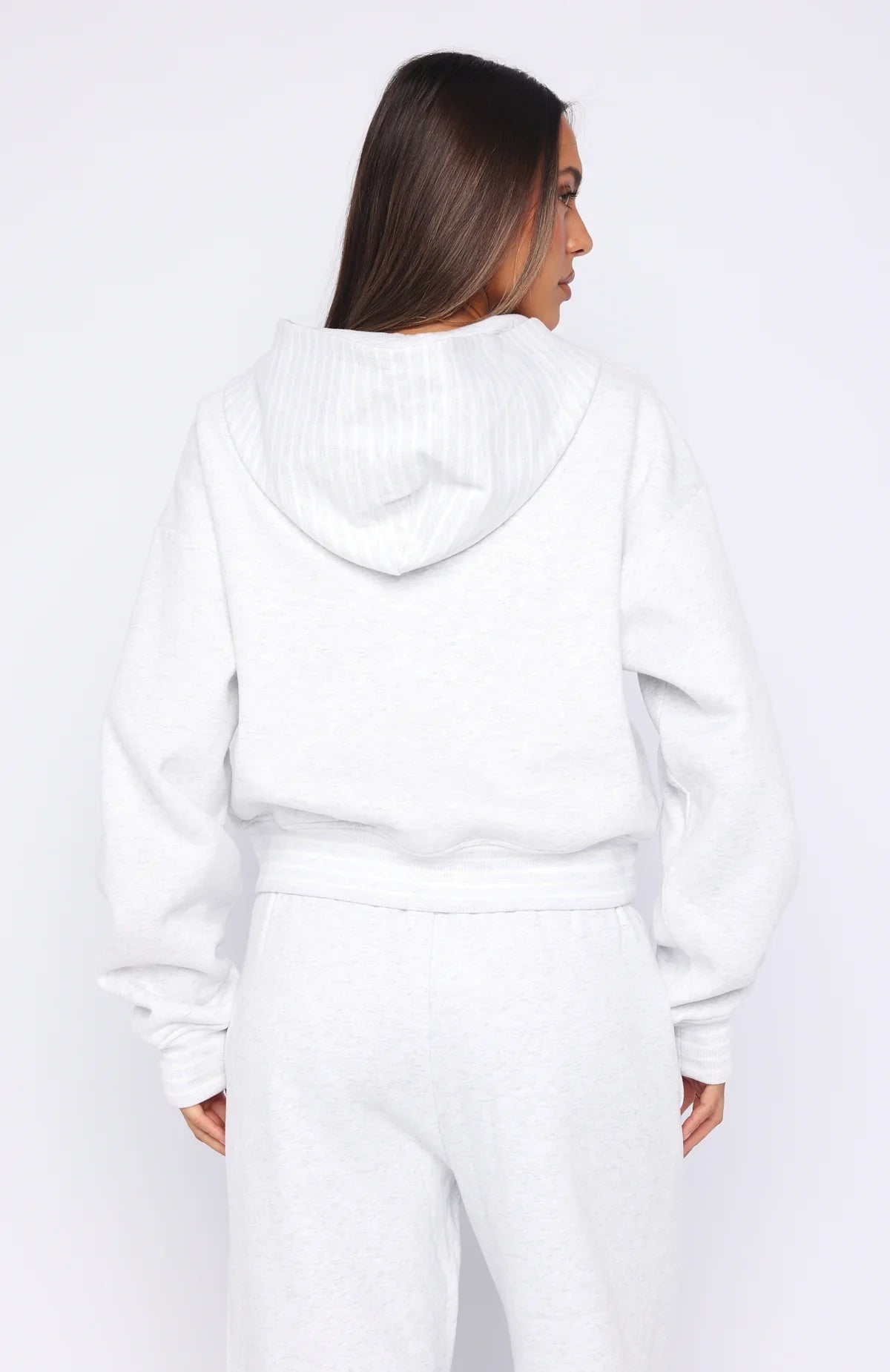 Verano Sixteen Fiorella Boxy Zip Front Hoodie Grey Marle