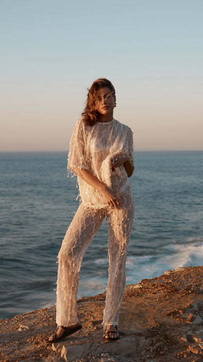 Zabby Sequin Pants Beige