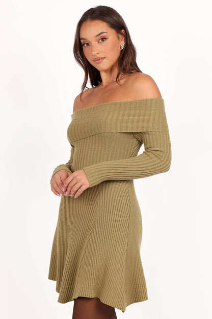 Francisco Long Sleeve Mini Dress Olive