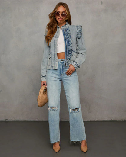 Melodie Ruffle Denim Jacket