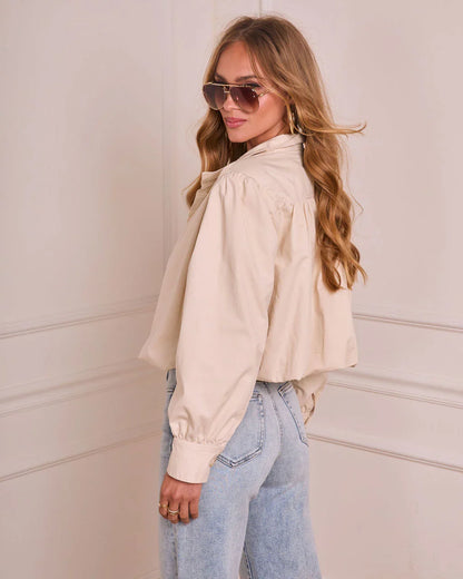 Cool Mornings Bubble Hem Bomber Jacket