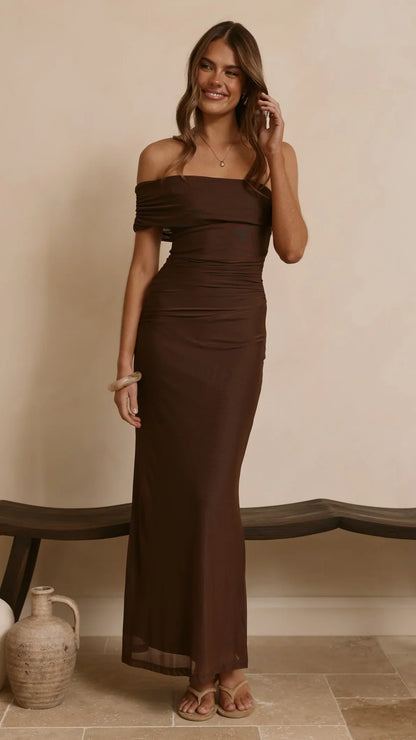 Ria Maxi Dress Chocolate