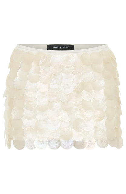 Forgiven Aura Shell Mini Skirt White