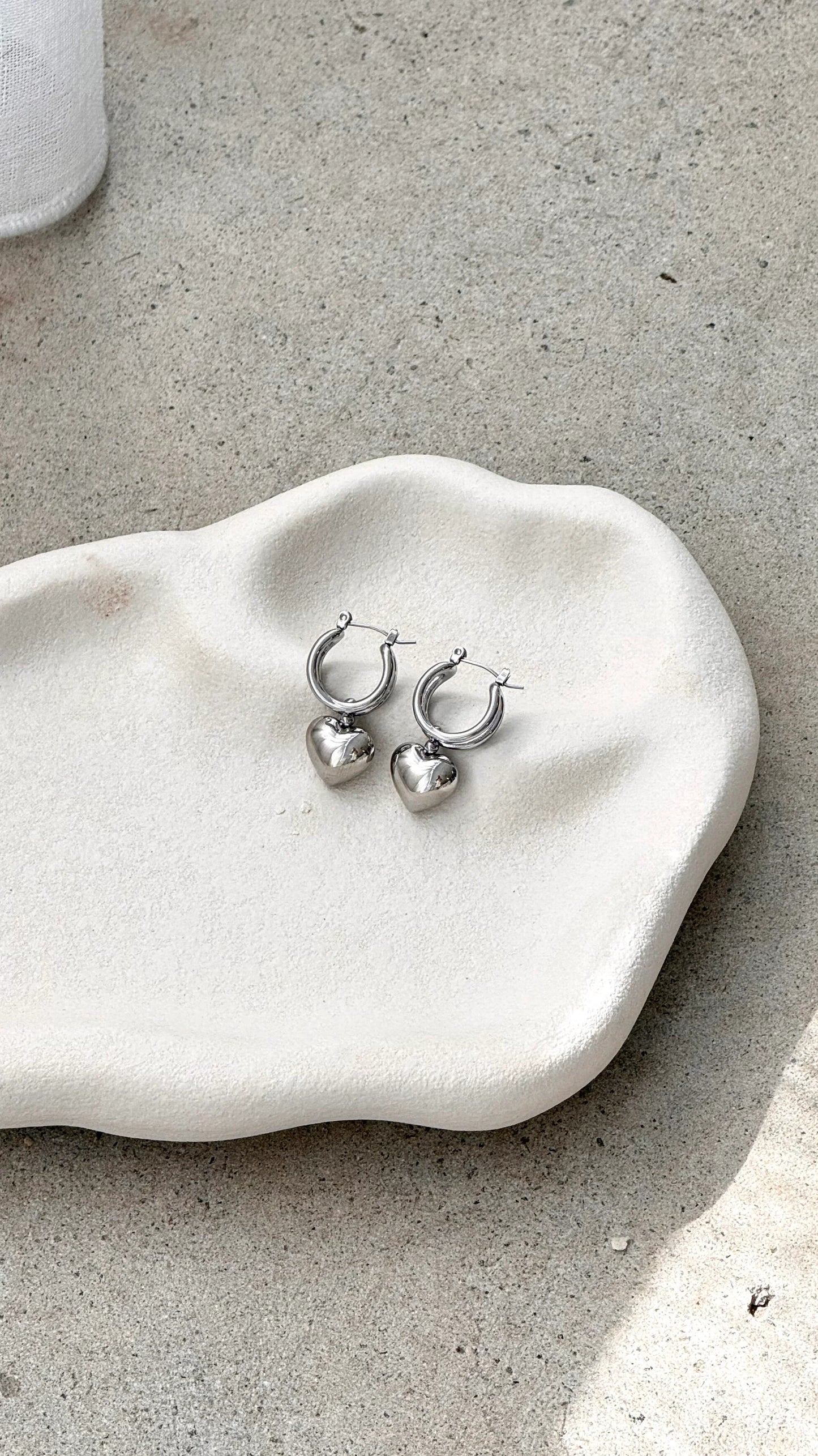 Varick Heart Earrings Silver