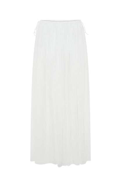 Flounce Flirt Maxi Skirt White