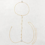 Gold Rhinestone Tassel Body Chain