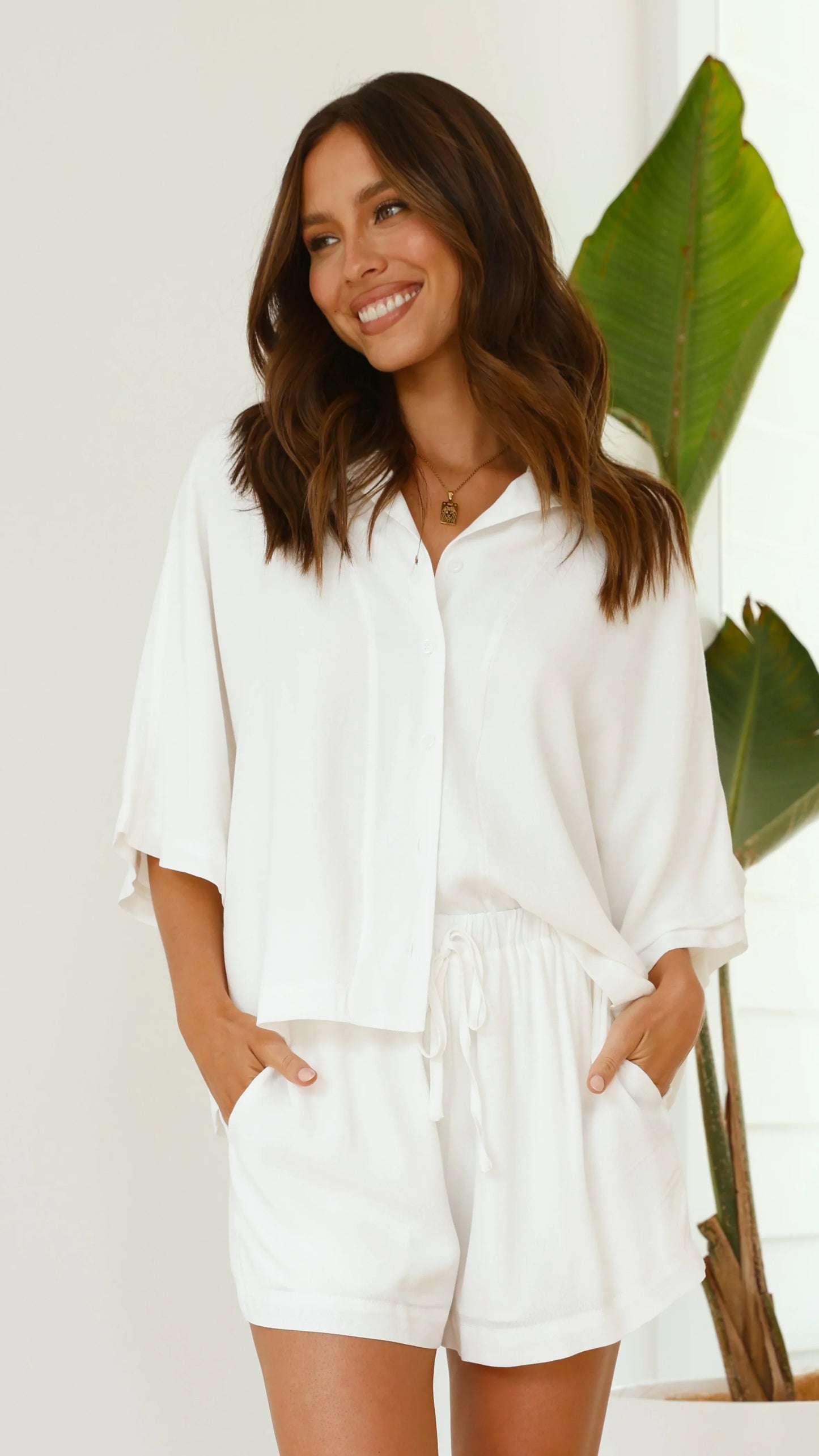 Edita Button Up Top White
