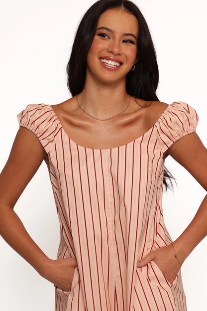 Scobbie Romper Pink Stripe