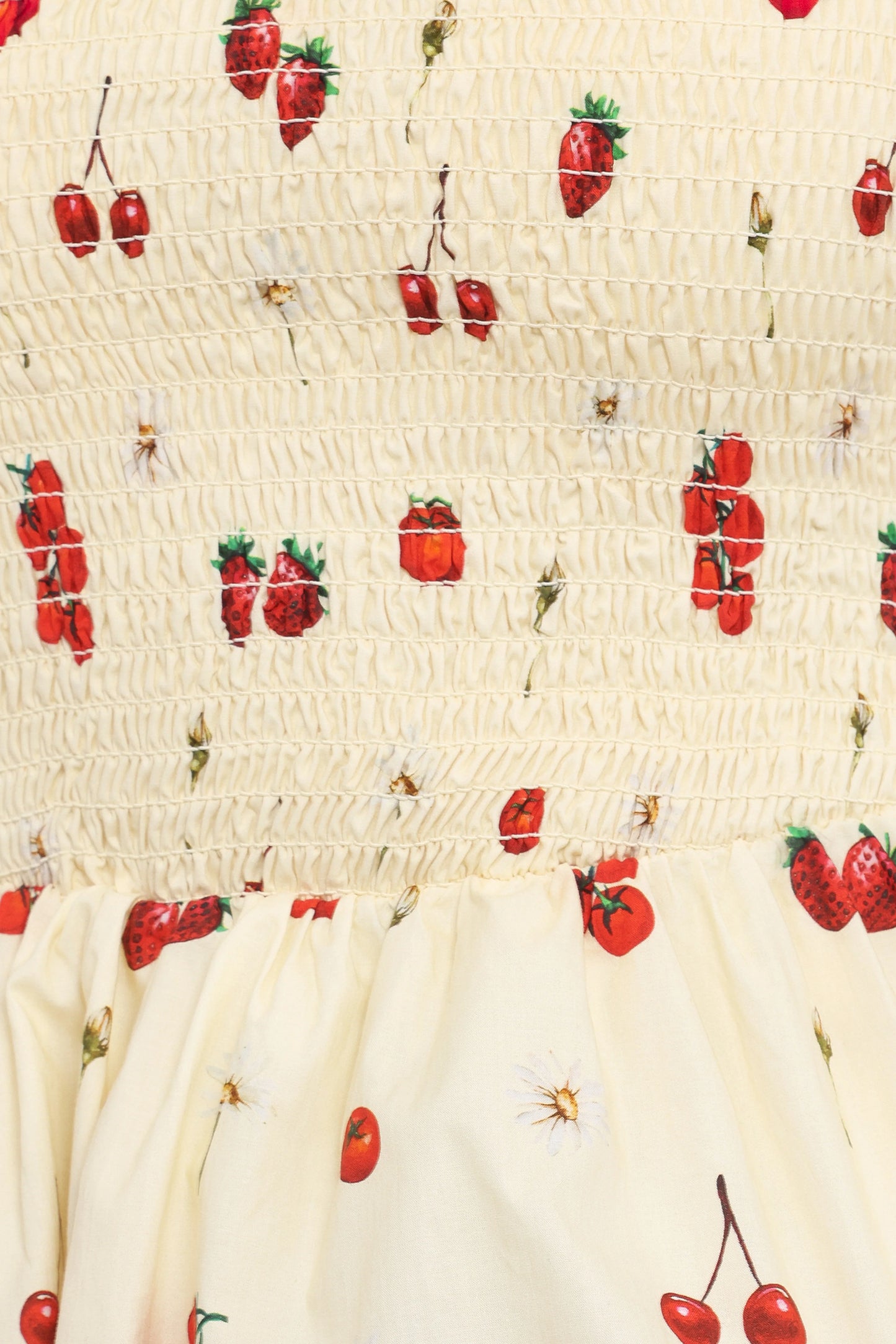 Remira Smocked Ruffle Top Yellow Cherry