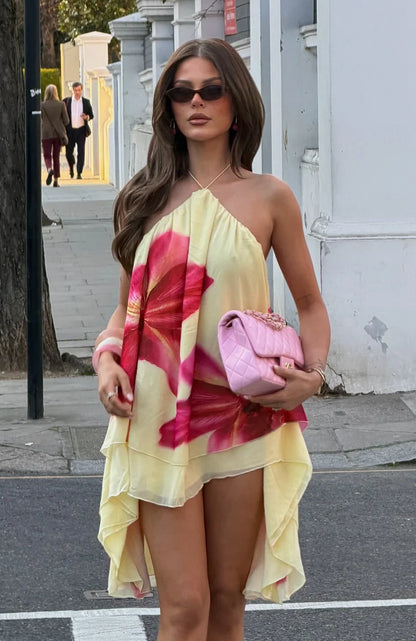 Heartbreaker Status Mini Dress Lemon Twist