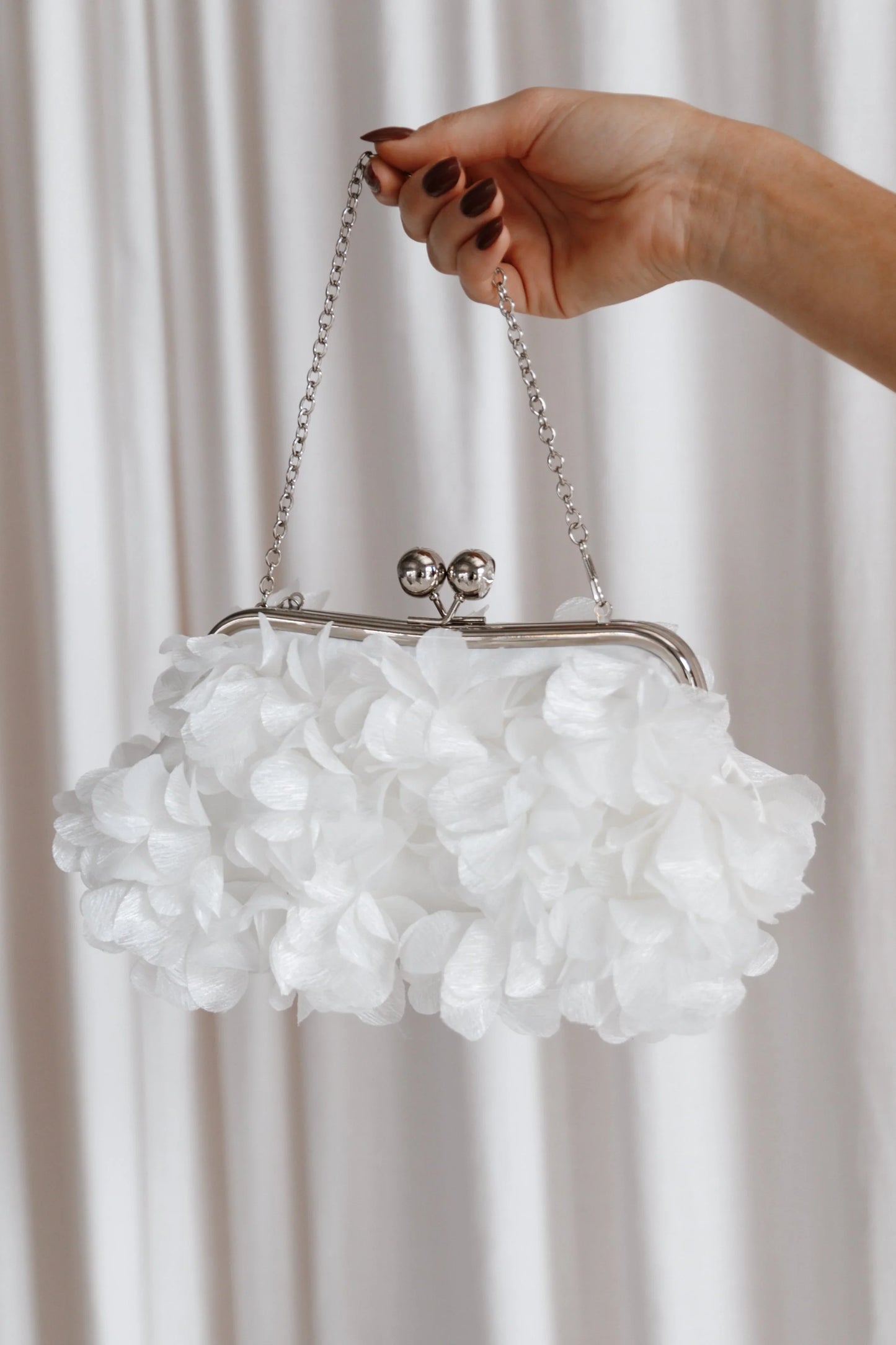 Mon Amour Floral Clutch White