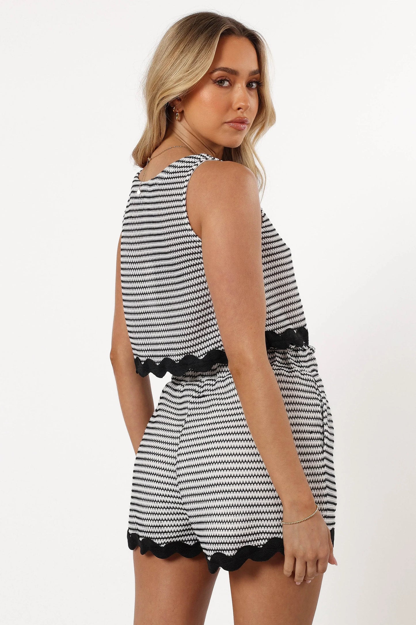 Caty Short Set White Black