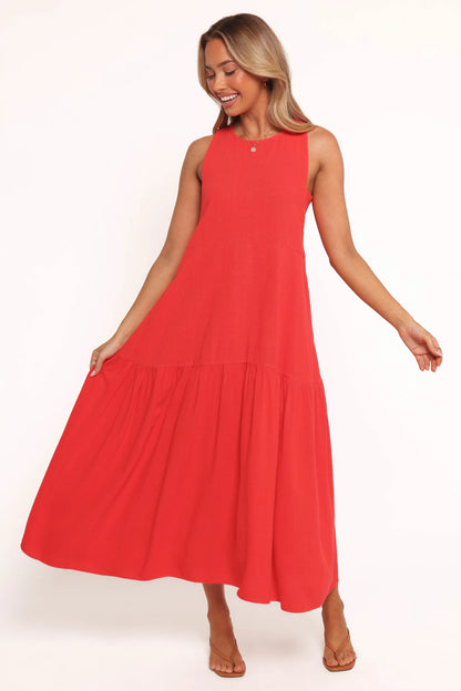 Almudena Midi Dress Red