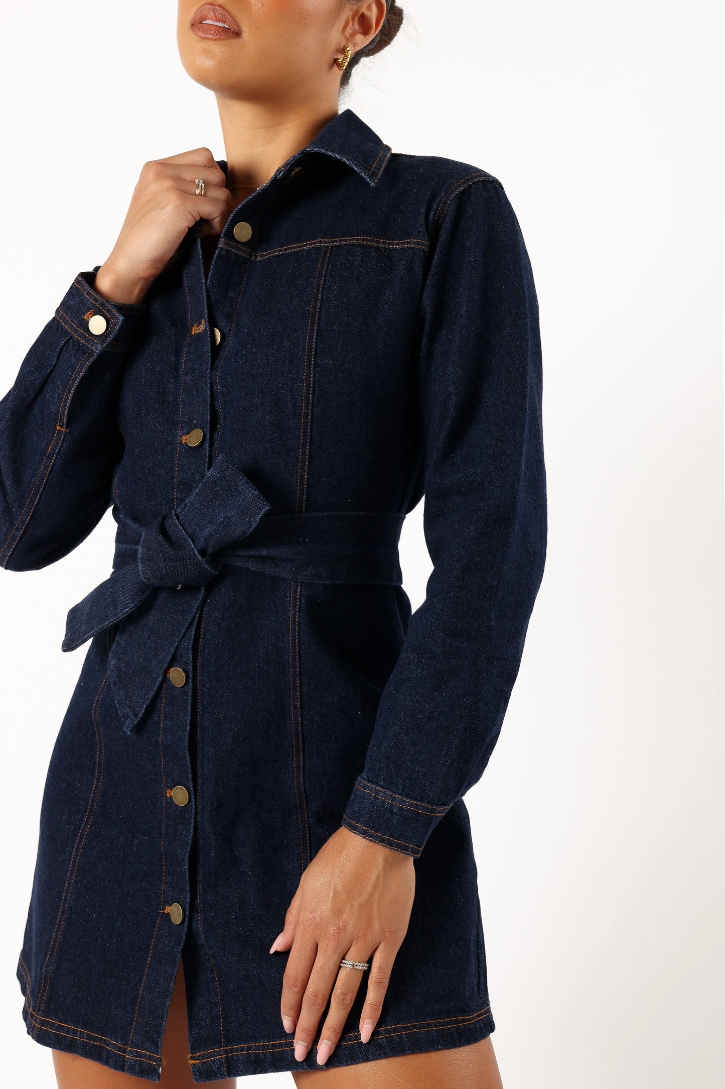 Natala Long Sleeve Mini Dress Denim