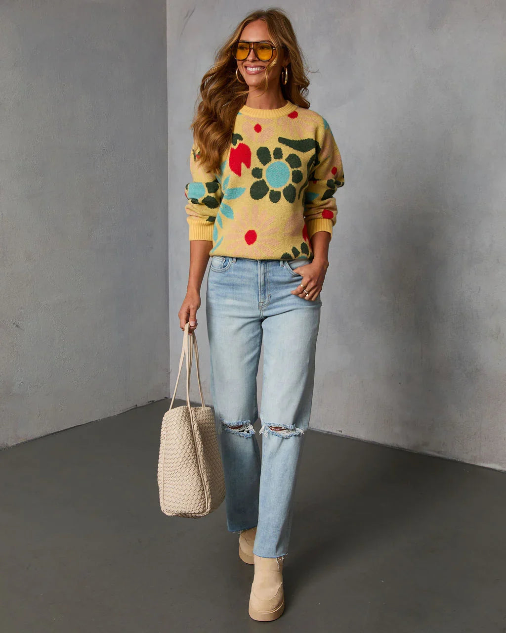 Norine Abstract Printed Sweater