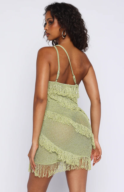 Balaeric Knit Mini Dress Salted Lime